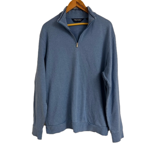 Men’s Polo Golf Ralph Lauren 1/4 Zip Light Blue Sweater Size Large - Picture 1 of 6